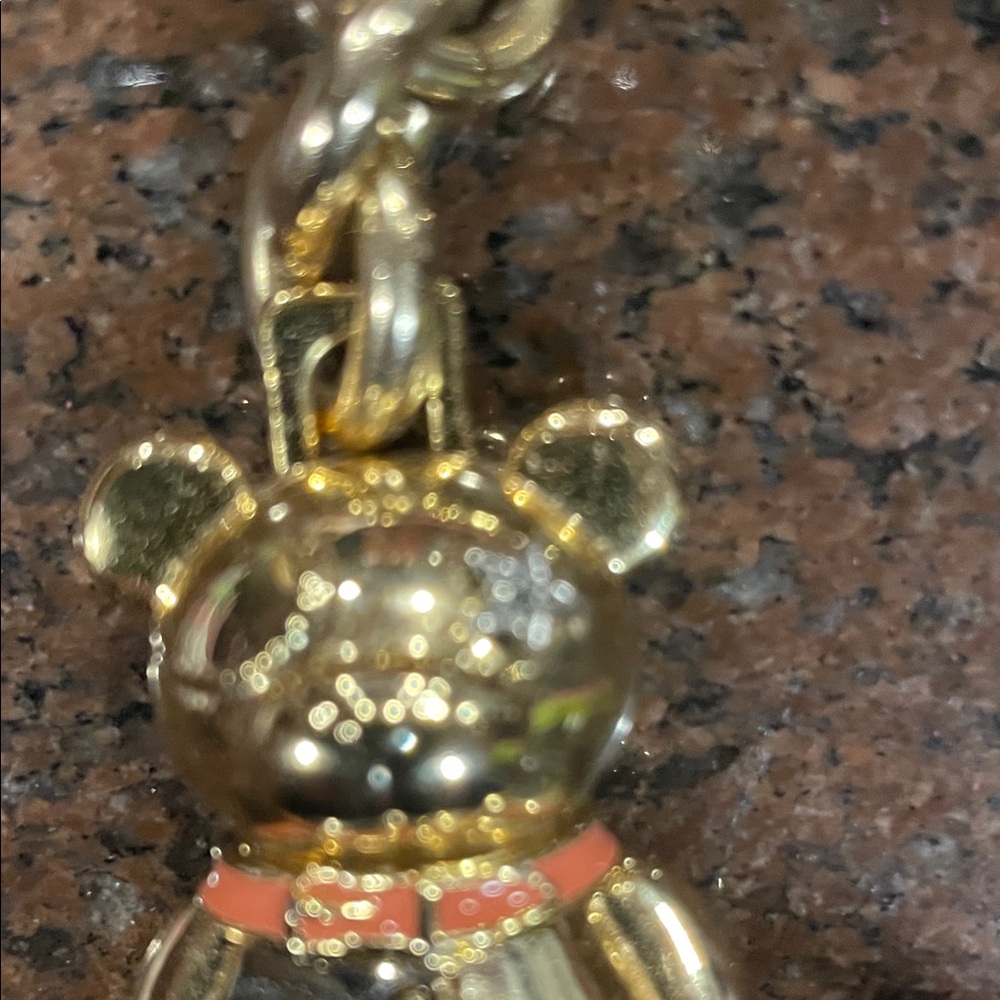 Coach Gold Bear Key Charm with Orange Collar Accent - Picture 2 of 5